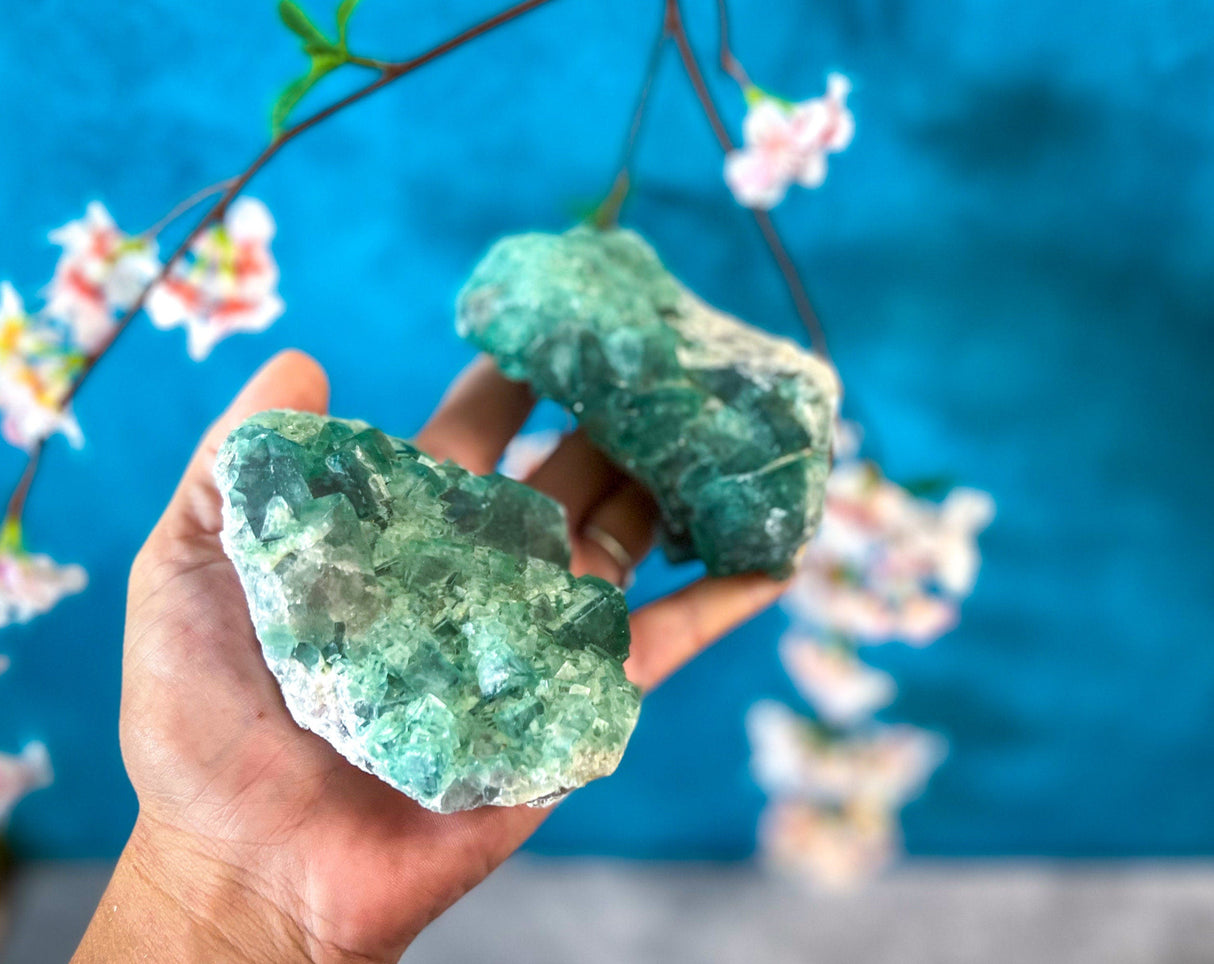 Green cubic Fluorite Mineral Specimen