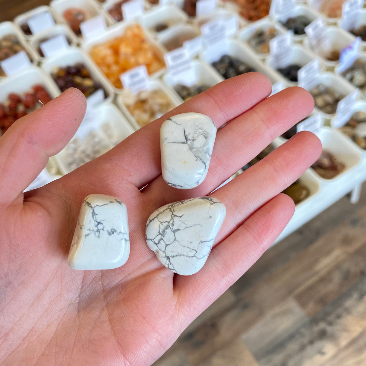 White Howlite (Calming) Tumbled