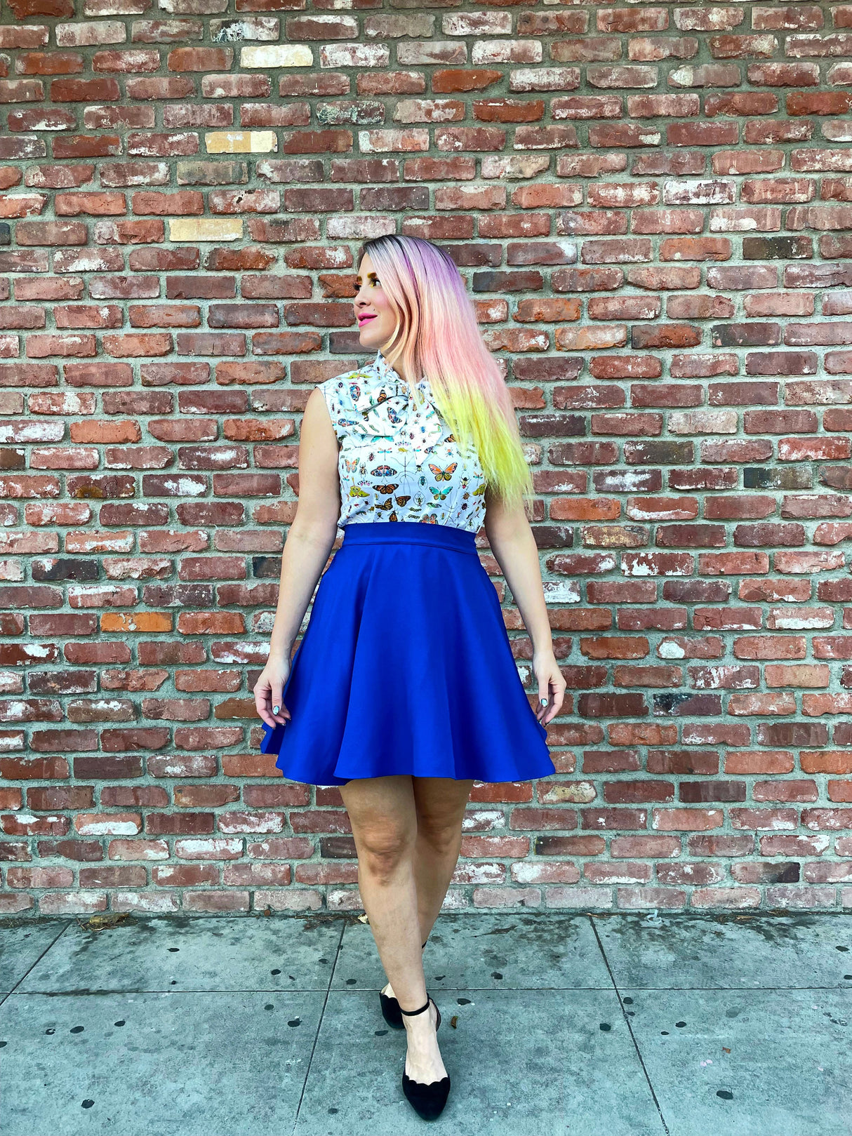 Royal Blue Skater Skirt