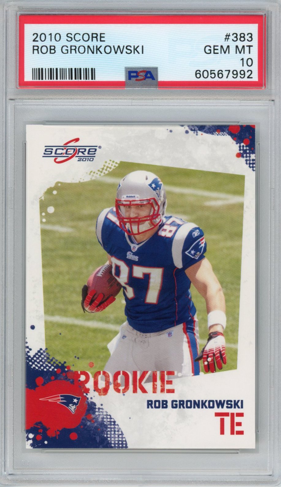 Graded 2010 Score Rob Gronkowski #383 Rookie RC Football Card PSA 10 Gem Mint