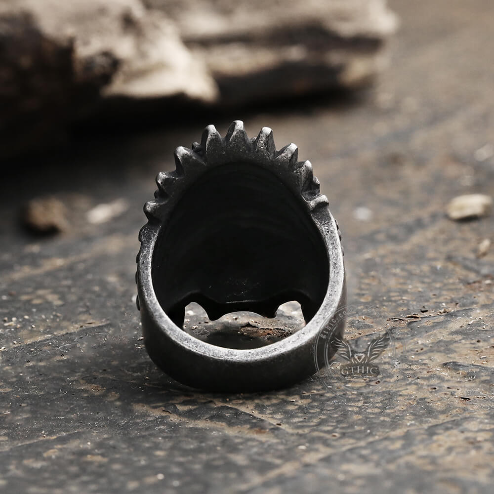 Anillo de calavera de acero inoxidable de jefe indio