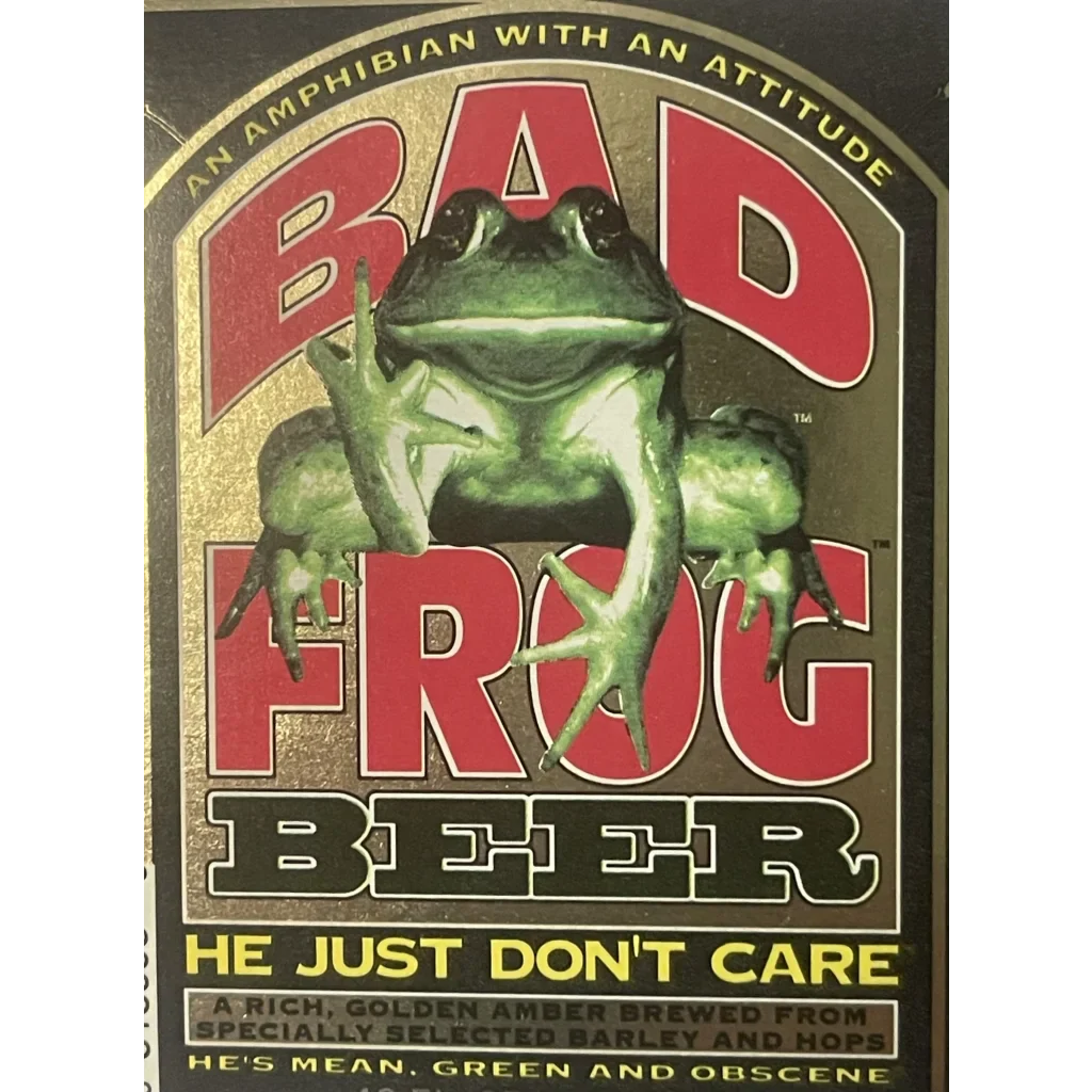 Infamous Vintage Bad Frog Beer Label Banned in 8 States