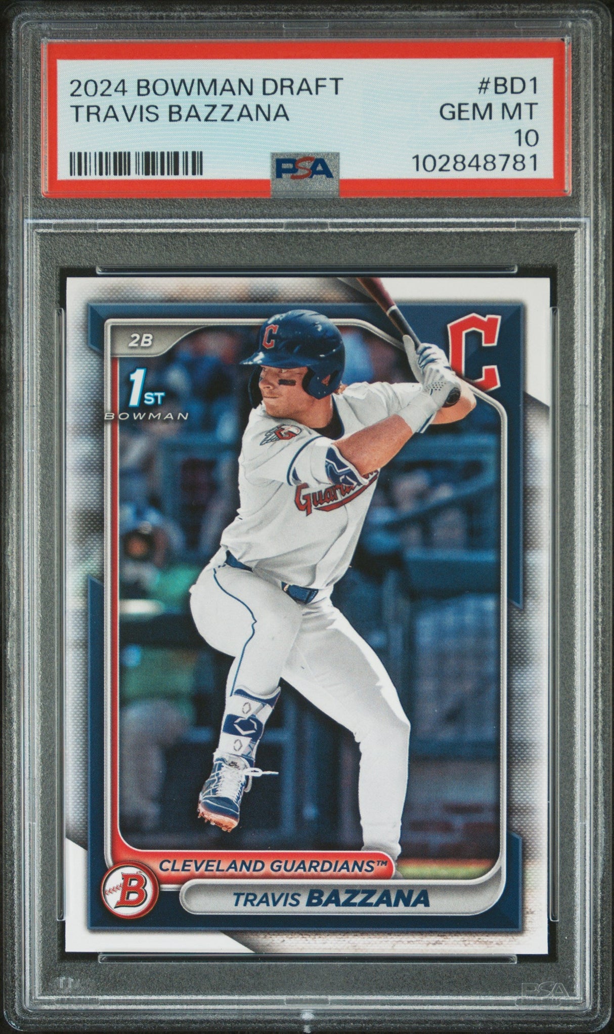 Tarjeta de béisbol RC Travis Bazzana #BD1 Rookie del Draft Topps Bowman 2024, calificada, PSA 10 Gem Mint