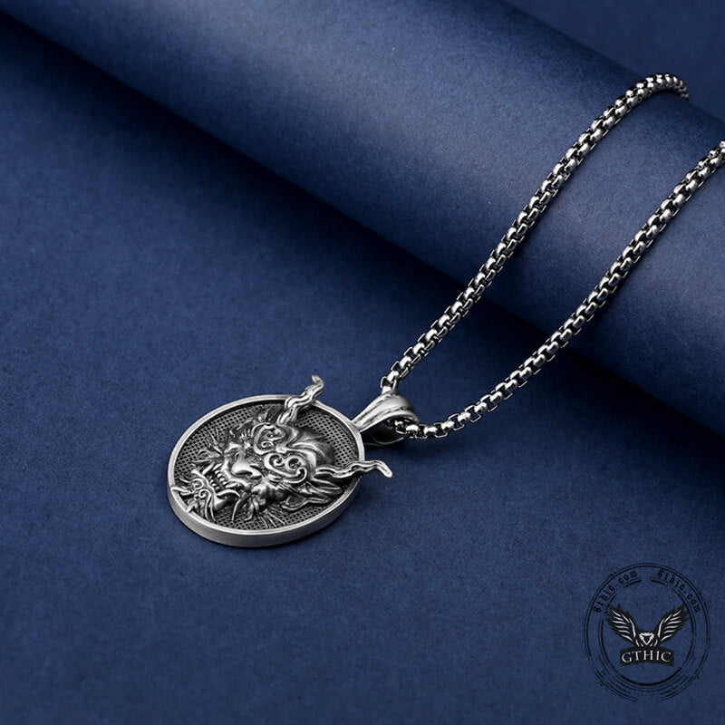 Colgante japonés de estaño puro Oni