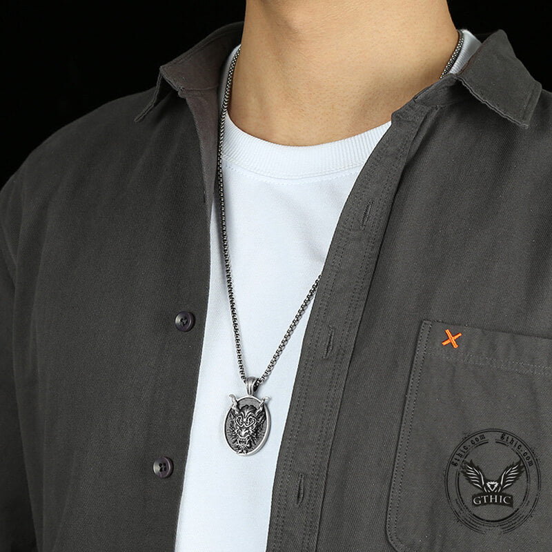 Colgante japonés de estaño puro Oni