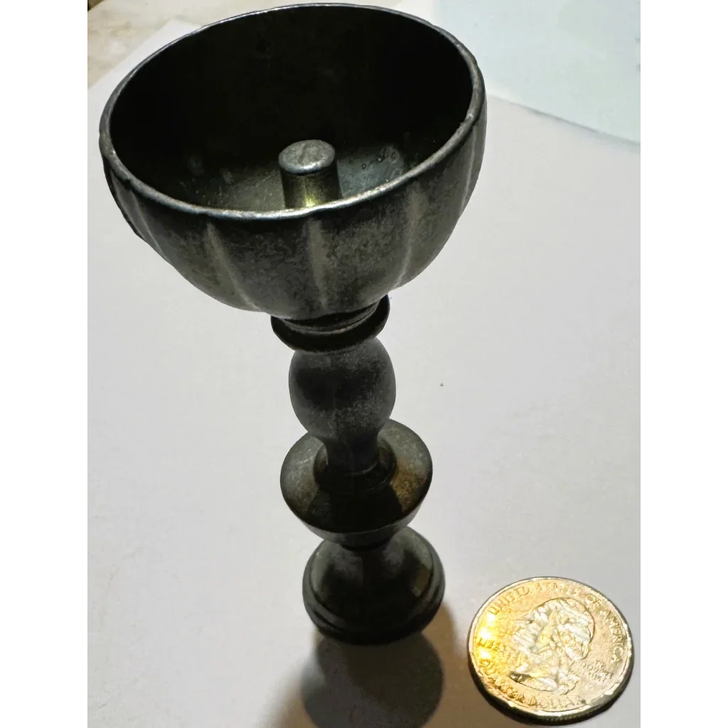 Late 19th Century Dark Pewter Fluted Miniature Goblet Collectible