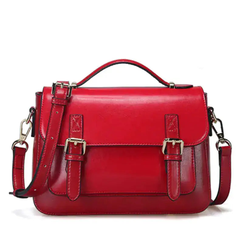 Women's Cowhide Leather Messenger Pouch - Lootquake