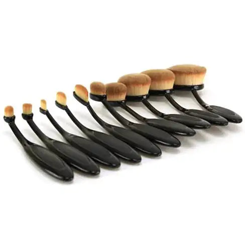 Beauty Experts Set of 10 Oval Beauty Brushes - Lootquake