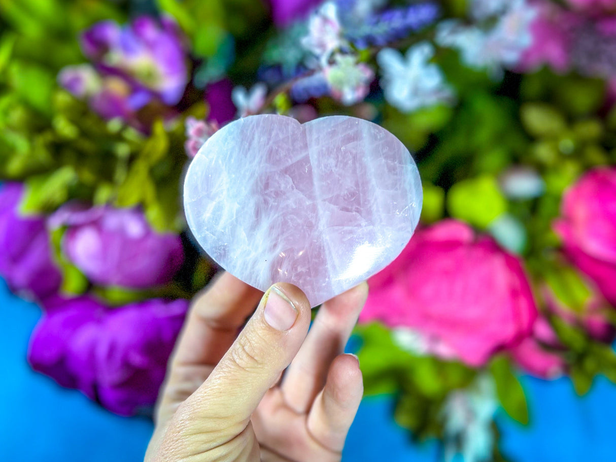 Rose Quartz Crystal Heart for Valentines Day Gift, Valentines Day Hearts