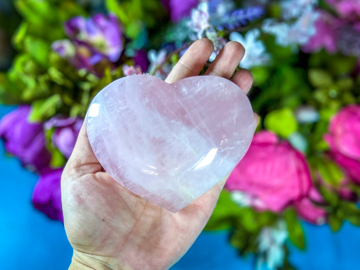 Rose Quartz Crystal Heart for Valentines Day Gift, Valentines Day Hearts