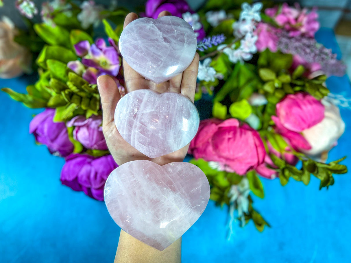 Rose Quartz Crystal Heart for Valentines Day Gift, Valentines Day Hearts