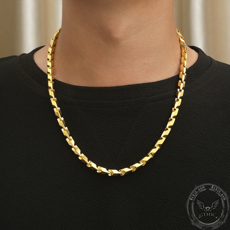 Collar de acero inoxidable con cadena de hueso de dragón mecánico