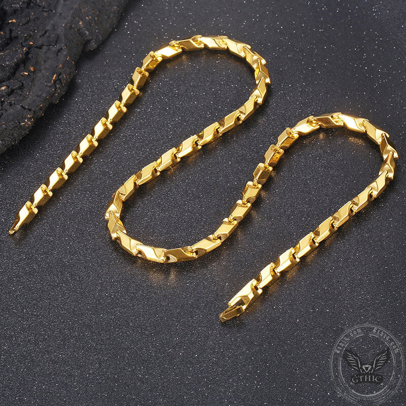 Collar de acero inoxidable con cadena de hueso de dragón mecánico