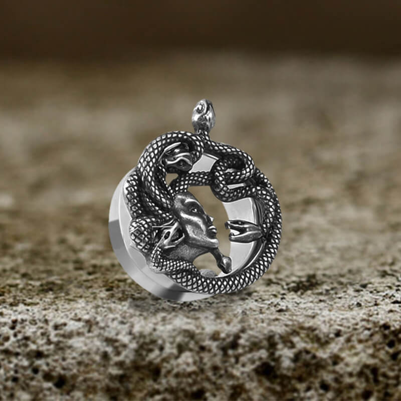 Dilatadores de oreja de acero inoxidable Medusa