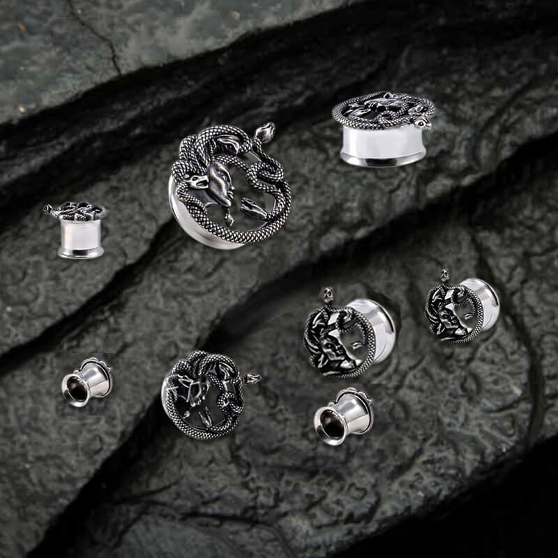 Dilatadores de oreja de acero inoxidable Medusa