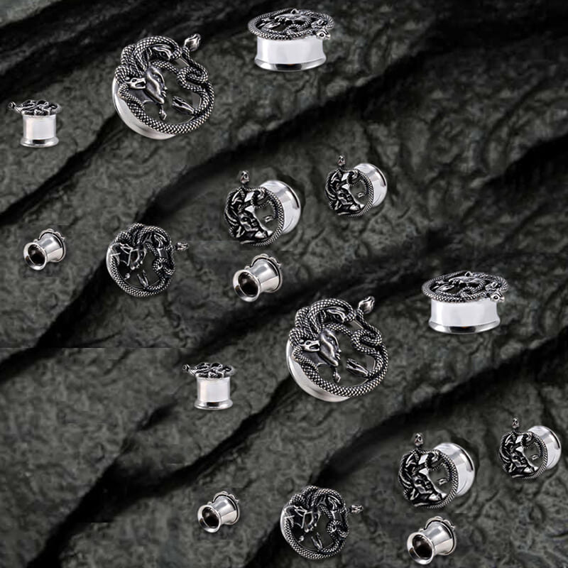 Dilatadores de oreja de acero inoxidable Medusa