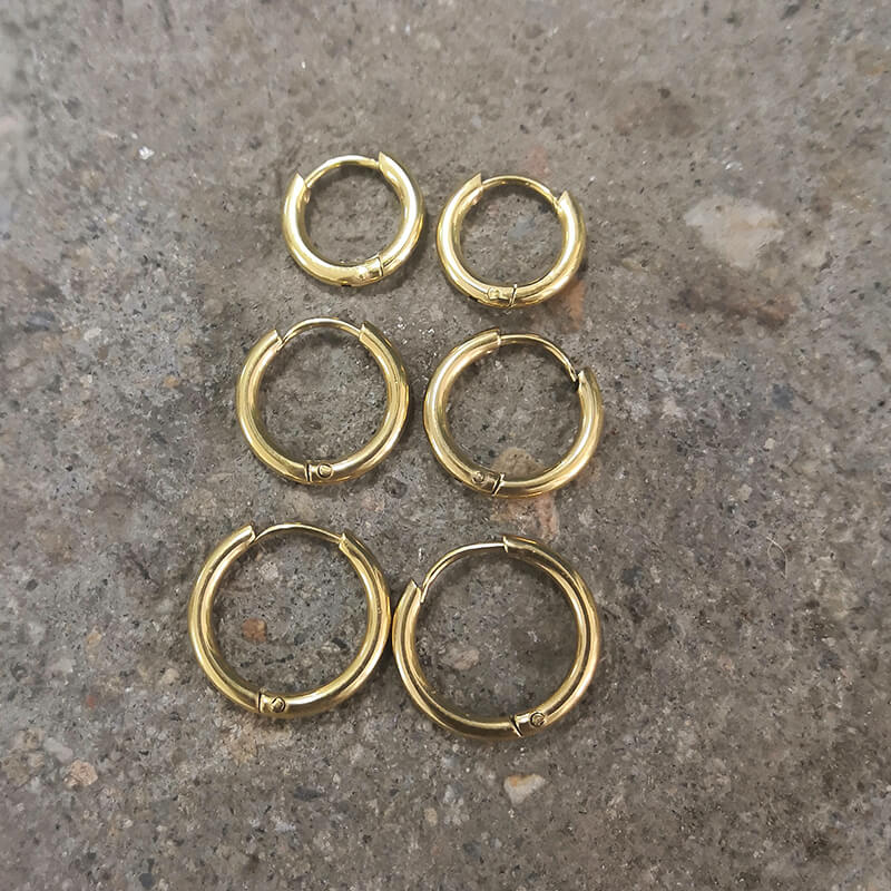 Minimalist Round Stainless Steel Hoop Earrings