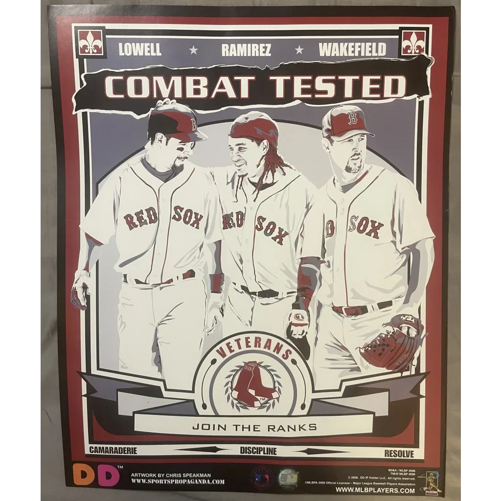 Rare Boston Red Sox 2008 MLB Dunkin Poster with Legendary Players