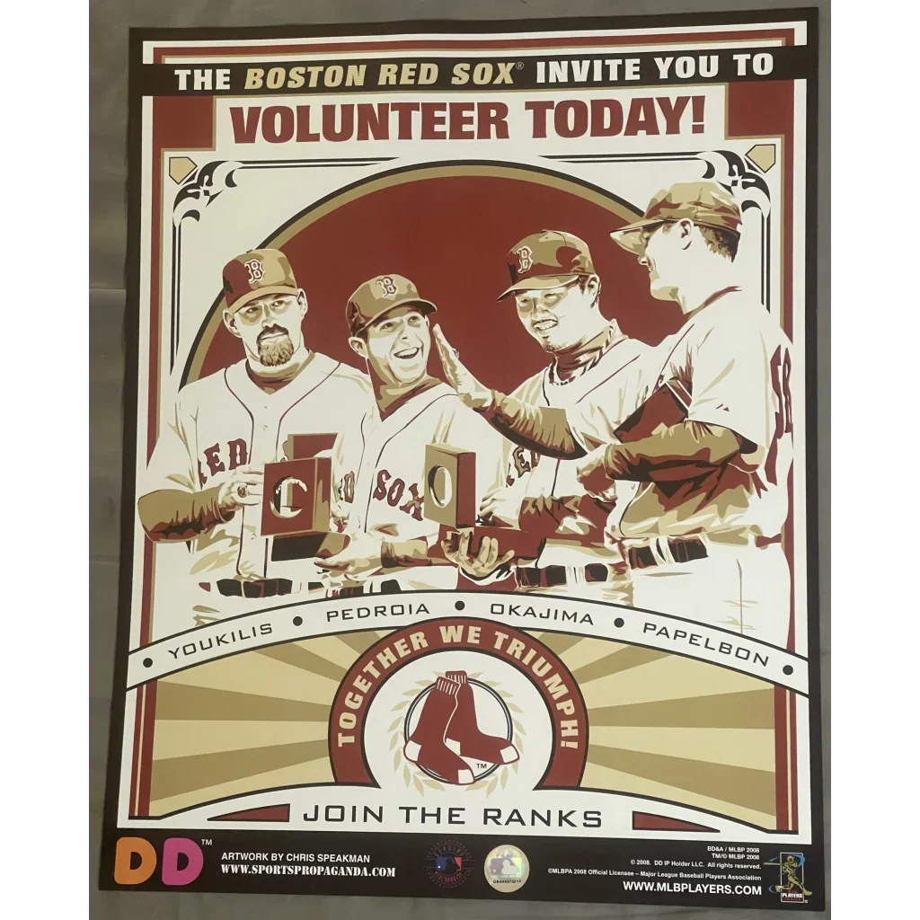 Rare 2008 Boston Red Sox MLB Stars Limited Edition Poster