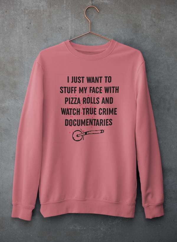 Copia de la sudadera "Solo quiero ver películas de miedo y comer dulces"