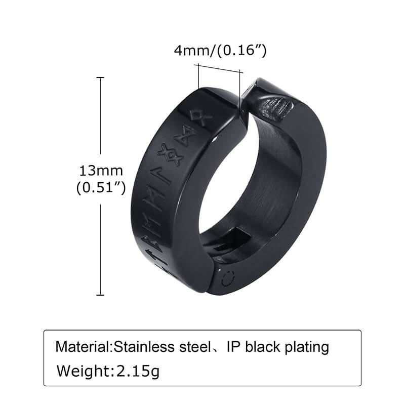 Pendientes de acero inoxidable con runas vikingas nórdicas