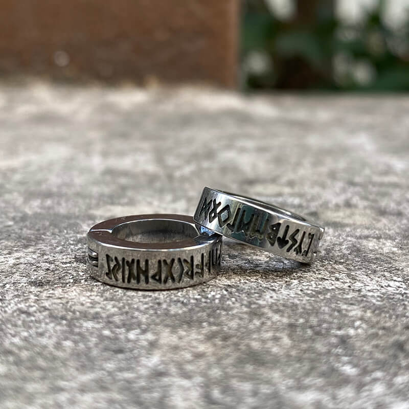 Pendientes de acero inoxidable con runas vikingas nórdicas