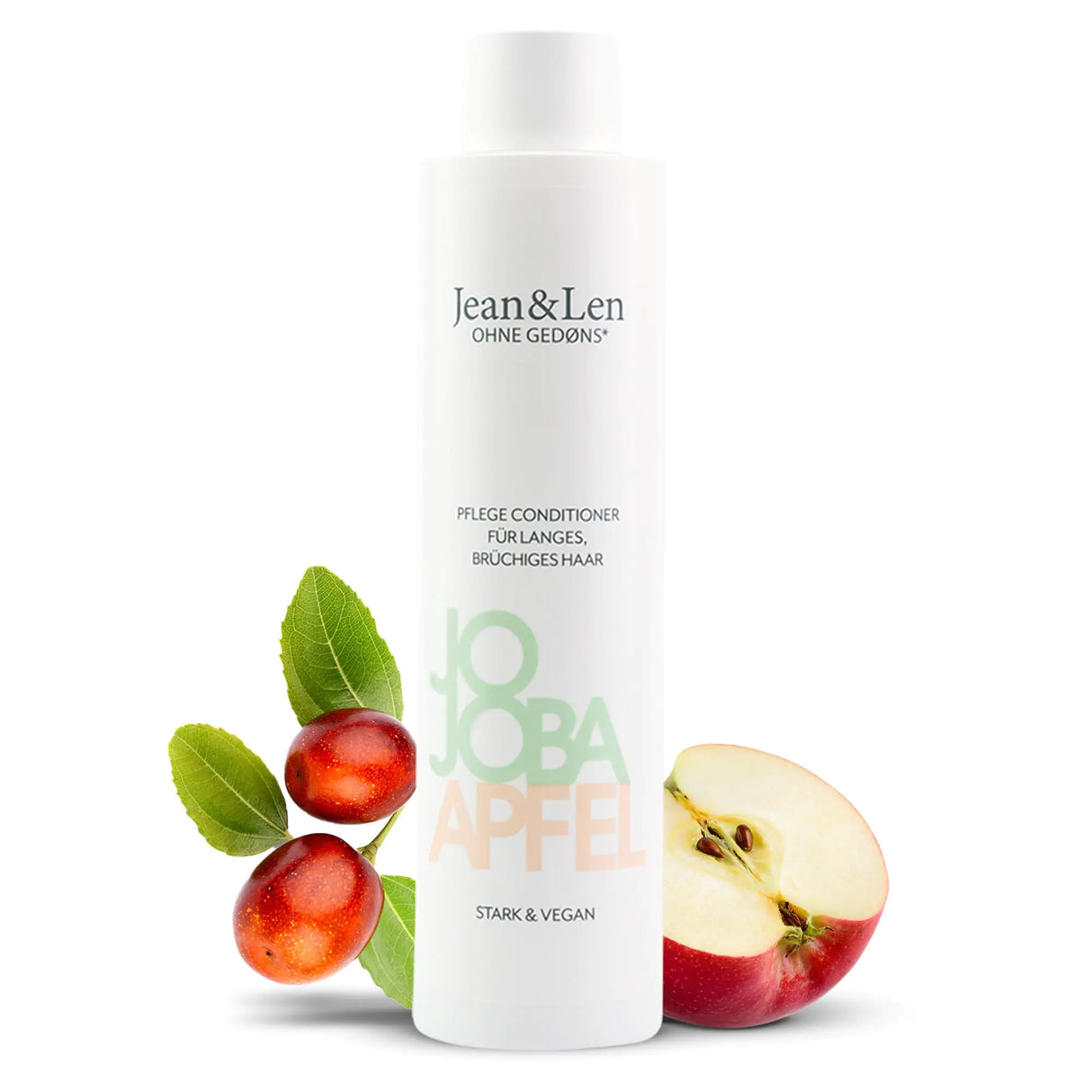 Jean & Len Conditioner Care Jojoba & Apple cares for long and brittle hair ends detangles knots and ensures better combability conditioner without parabens & silicones vegan 10.14 Fl. Oz.
