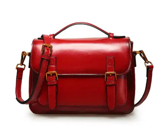 Women's Cowhide Leather Messenger Pouch - Lootquake