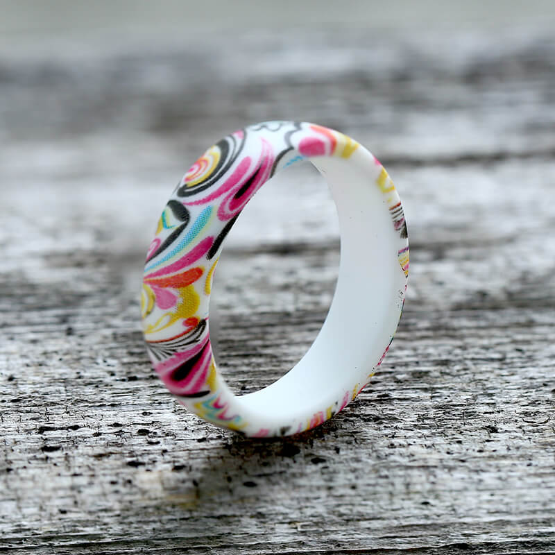 Anillo de silicona con estampado de cachemira