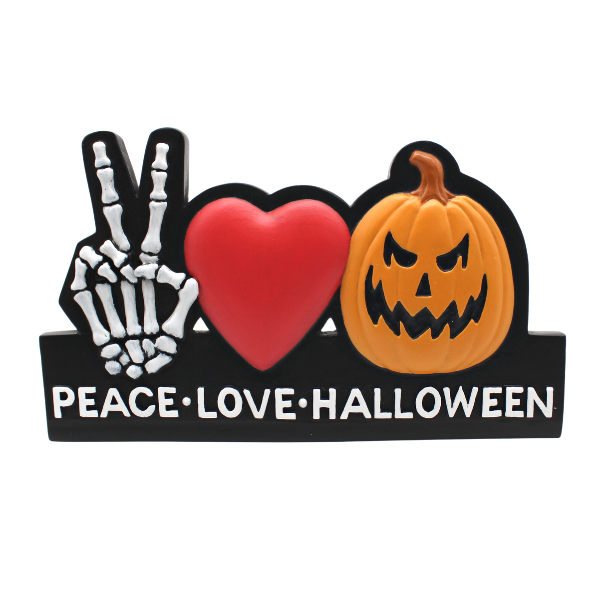 Placa de Halloween de paz y amor