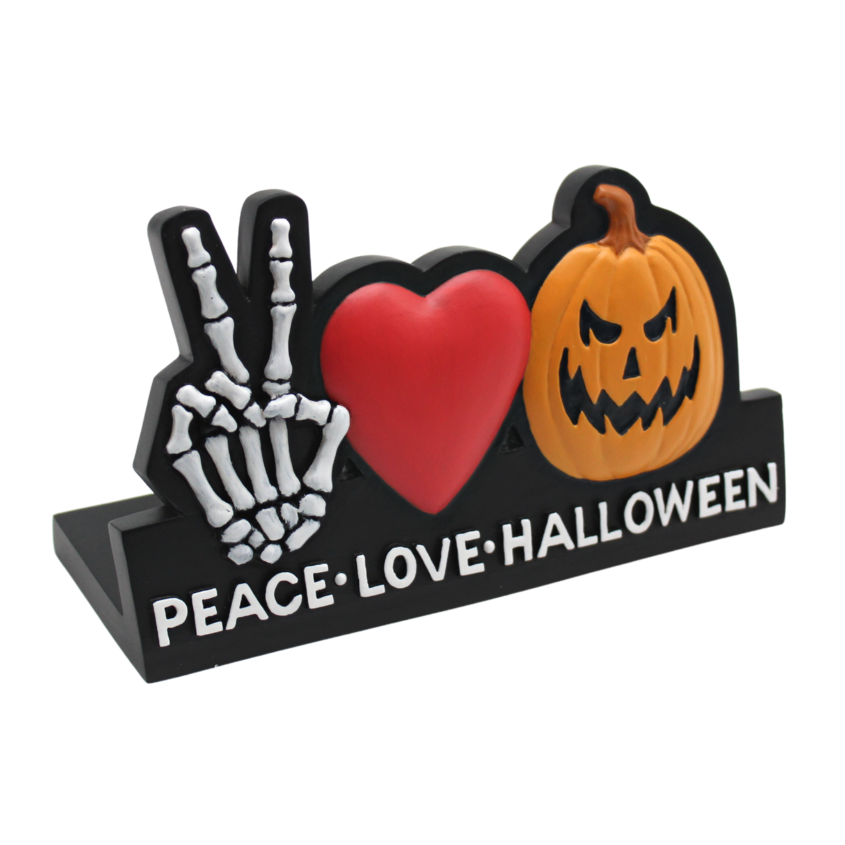 Placa de Halloween de paz y amor
