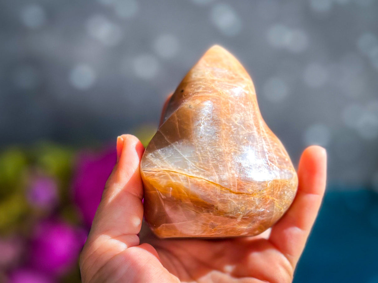 Peach Moonstone Crystal Flames