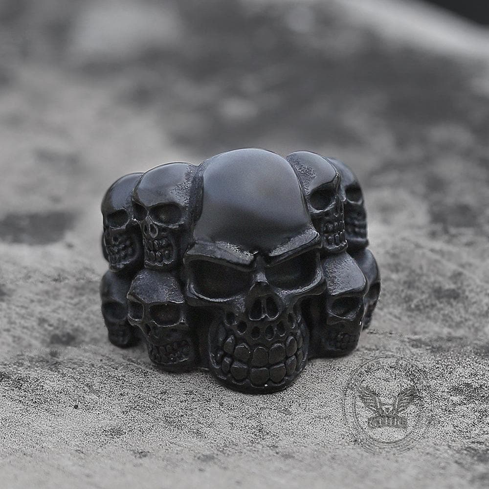 Anillo de calavera de acero inoxidable Phantom
