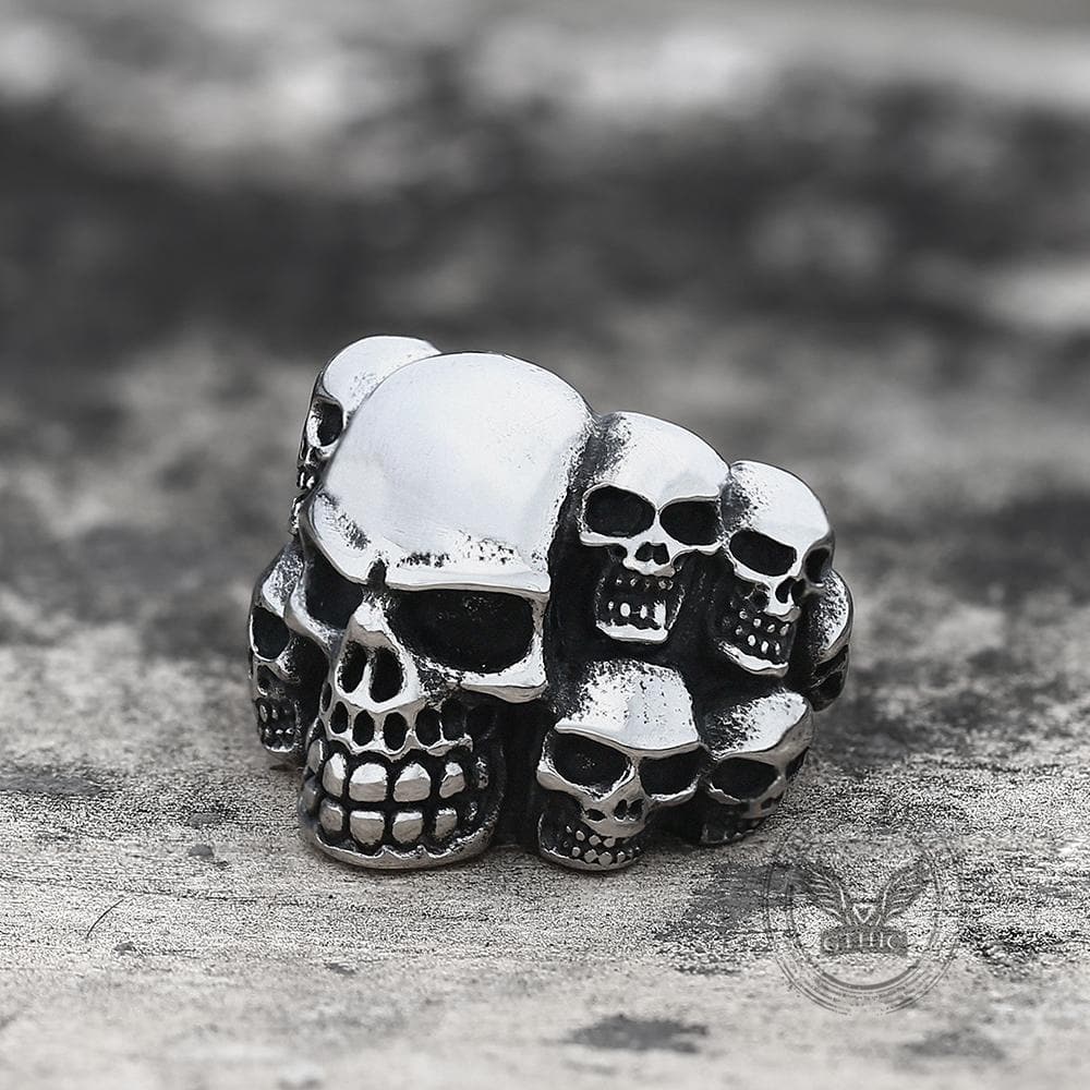 Anillo de calavera de acero inoxidable Phantom