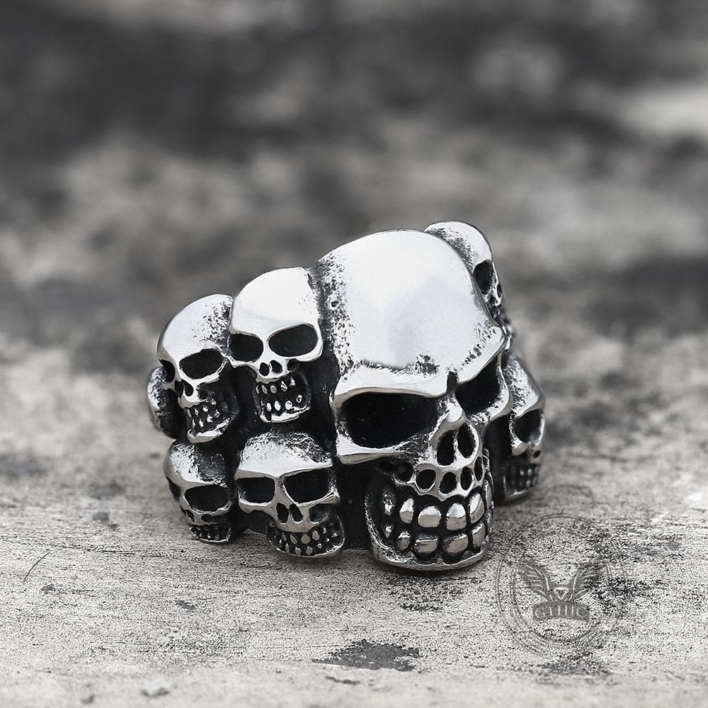 Anillo de calavera de acero inoxidable Phantom