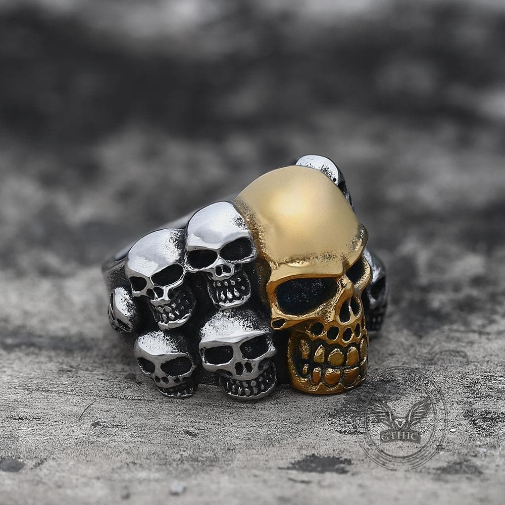 Anillo de calavera de acero inoxidable Phantom