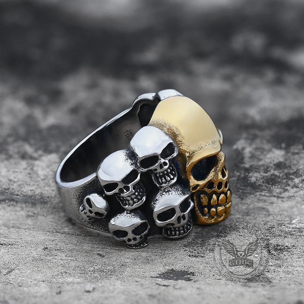 Anillo de calavera de acero inoxidable Phantom