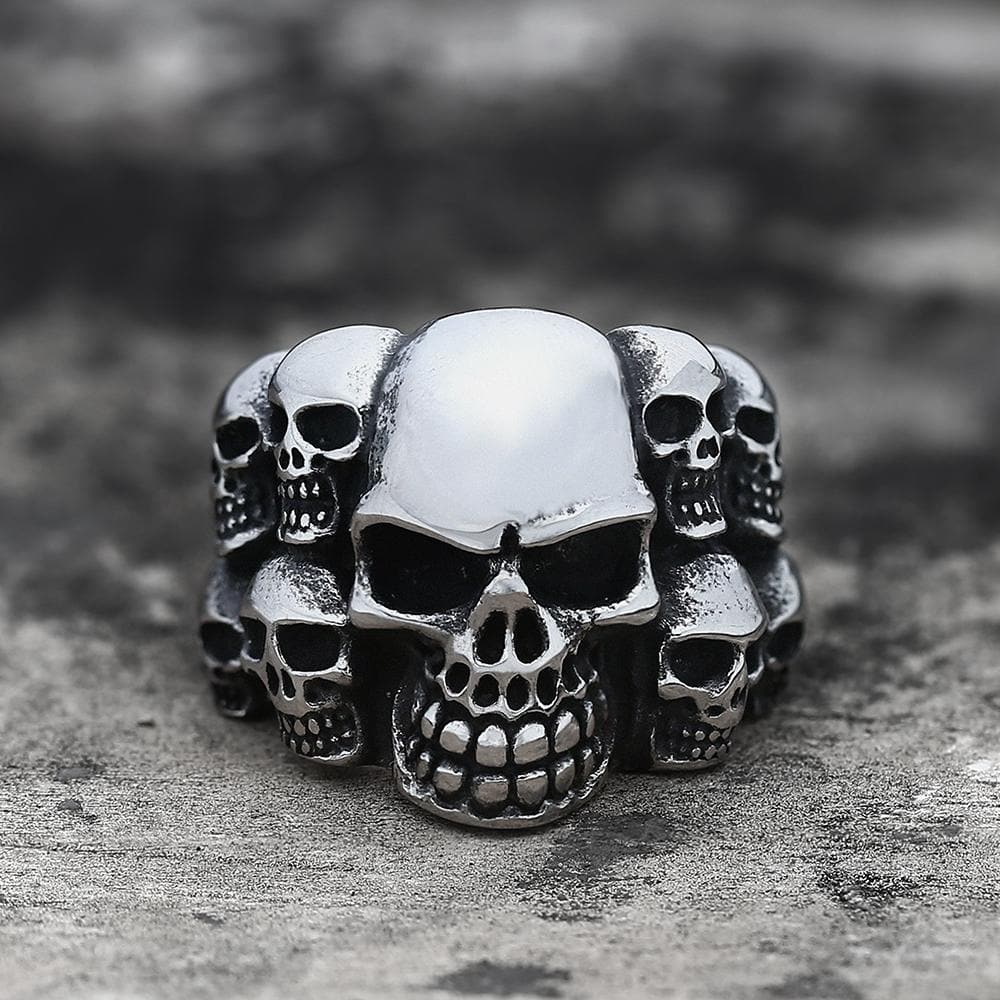 Anillo de calavera de acero inoxidable Phantom