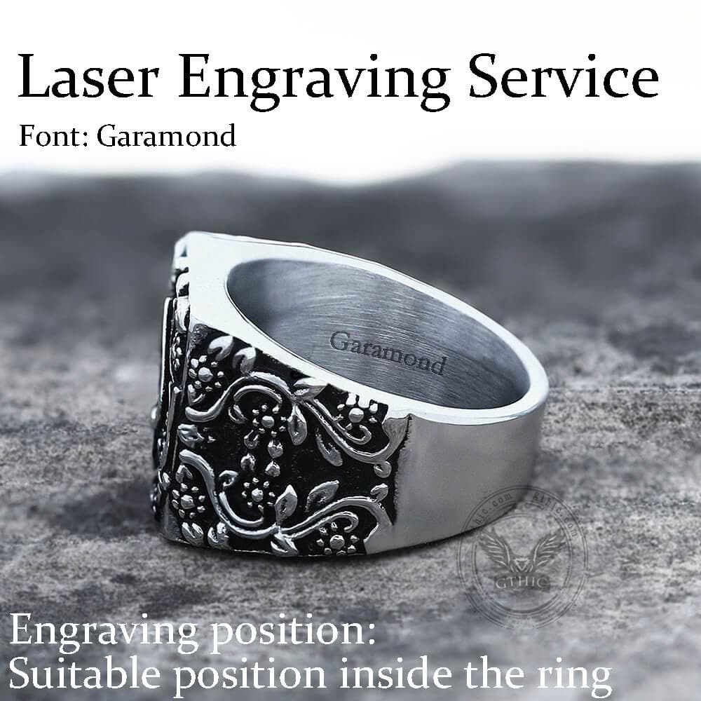 Anillo de motociclista de acero inoxidable con espadas de póquer