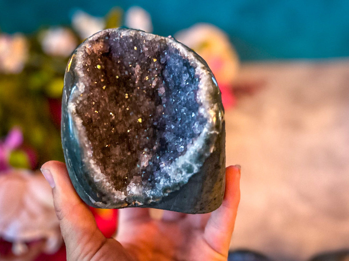 Large Semi Polished Rainbow Amethyst Cathedrals, Pink Amethyst, Raw Black Amethyst Freeforms 500 gram+