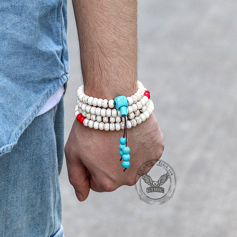 Collar de cuentas de oración de color turquesa