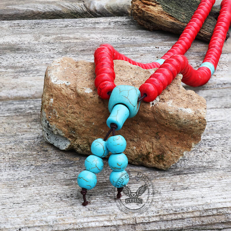 Collar de cuentas de oración de color turquesa