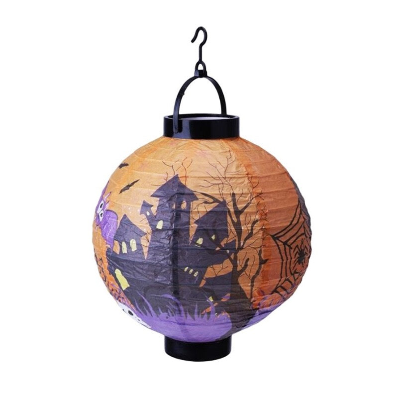 Halloween 4 pieces Set Handheld Halloween Pumpkin Paper Lantern Hanging Light-Up Pendant-5