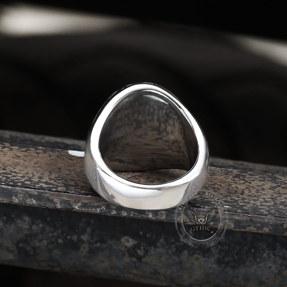 Anillo de acero inoxidable con diseño punk de calavera