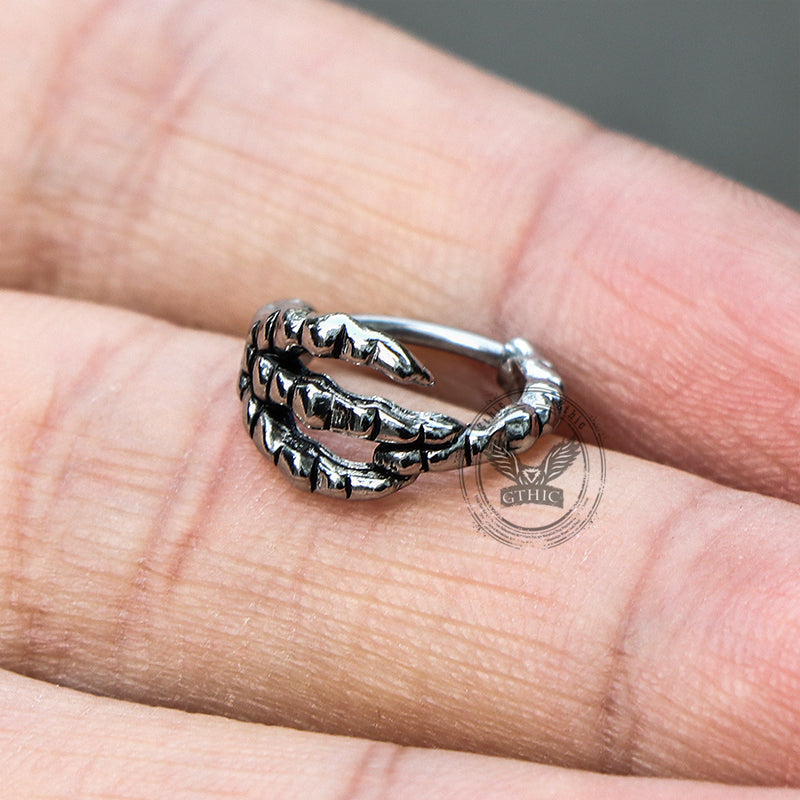 Pendientes de acero inoxidable con garra de dragón punk