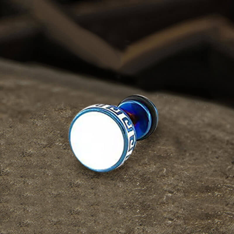 Pendiente de botón de acero inoxidable con diseño punk de la Gran Muralla