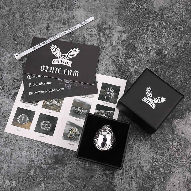 Anillo de acero inoxidable Punk Predator Elder