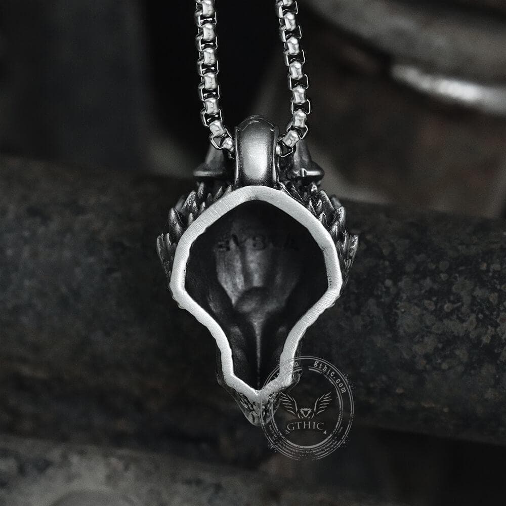 Collar de estaño puro con dragón de plata