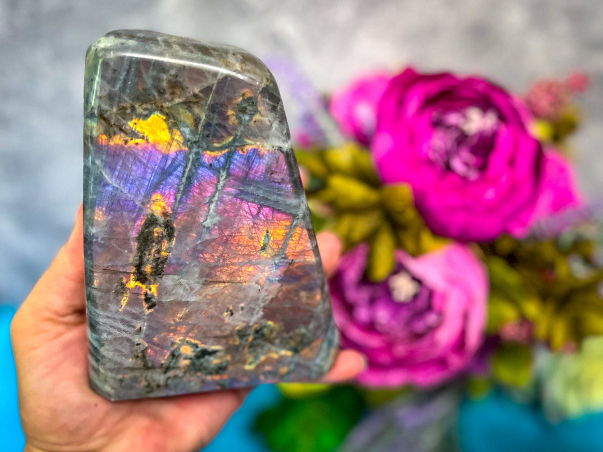 Large Purple Labradorite crystal Freeform, Rainbow Labradorite, White Labradorite