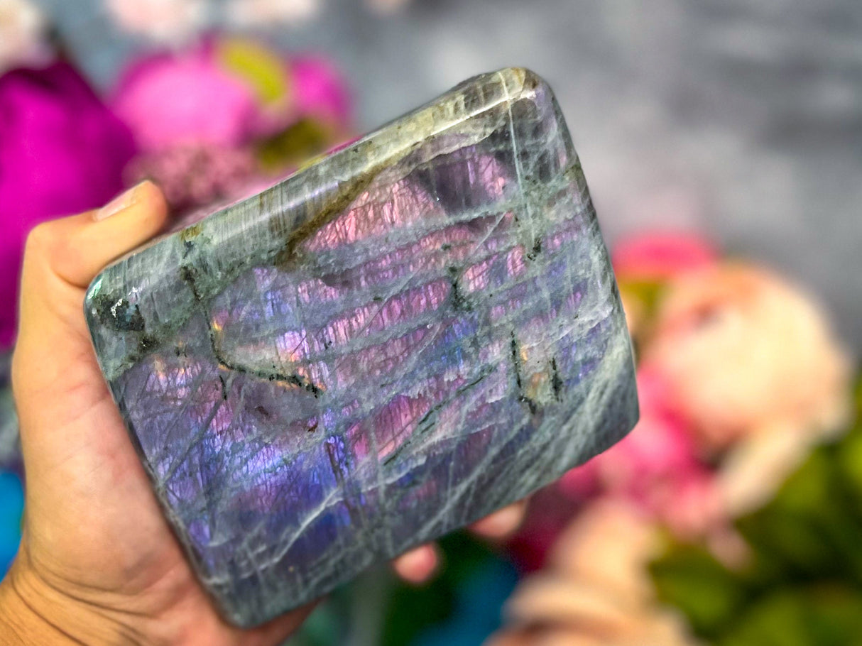 Large Purple Labradorite crystal Freeform, Rainbow Labradorite, White Labradorite